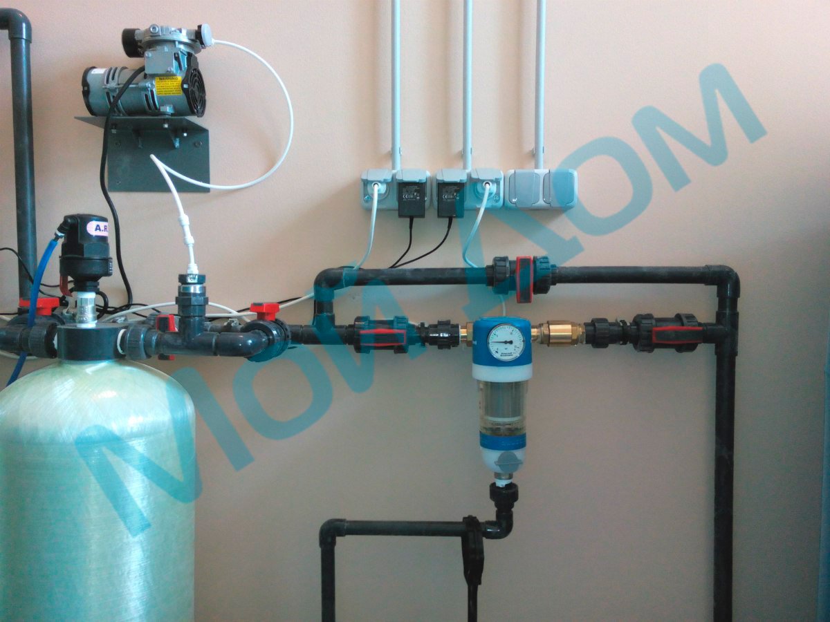 Система водоподготовки с промывным фильтром грубой очистки